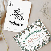 ウッドランド動物ABCぬりえ赤ちゃんシャワー活動 ポストカード