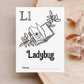 ウッドランド動物ABCぬりえ赤ちゃんシャワー活動 ポストカード