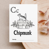 ウッドランド動物ABCぬりえ赤ちゃんシャワー活動 ポストカード