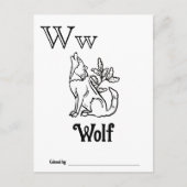 ウッドランド動物ABCぬりえ赤ちゃんシャワー活動 ポストカード (正面)