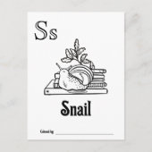 ウッドランド動物ABCぬりえ赤ちゃんシャワー活動 ポストカード (正面)