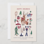 ウッドランド北欧スキークリスマス シーズンカード (正面)