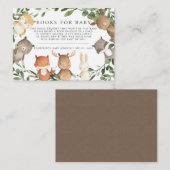 ウッドランド友達の本ベビー赤ちゃんシャワーカード エンクロージャーカード (正面/裏面)