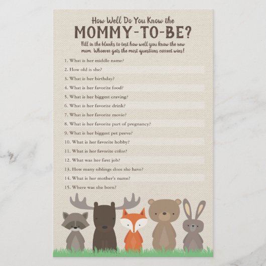 ウッドランド君はママがクイズになるとどんなに知っているか チラシ (正面)