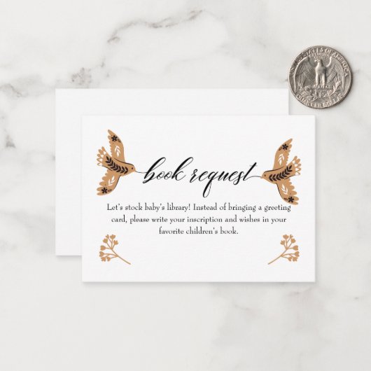 ウッドランド図書依頼書のベビー挿入カード ノートカード (正面/裏面インサイチュ)