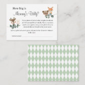 ウッドランド大きいママの腹のシャワーゲームカード プレイスカード (正面/裏面)