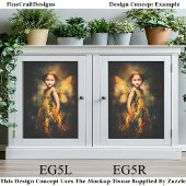 ウッドランド妖精の子、フラワークラウンEG5Lデコpage 薄葉紙