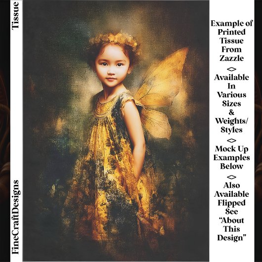 ウッドランド妖精の子、フラワークラウンEG5Lデコpage 薄葉紙