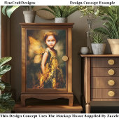 ウッドランド妖精の子、フラワークラウンEG5Rデコページ 薄葉紙