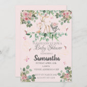 ウッドランド妖精の赤ちゃんシャワー 招待状 (正面/裏面)