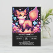 ウッドランド威厳のあるキツネデジタル誕生日 招待状 (スタンド正面)