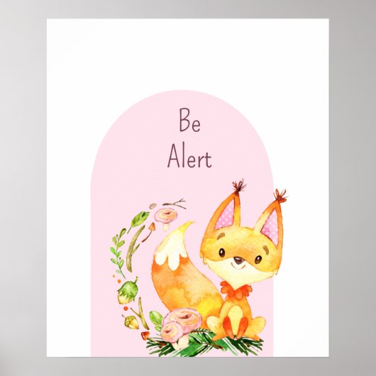 ウッドランド子供部屋ベビーアニマル ポスター (正面)