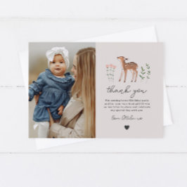 ウッドランド子鹿の花写真サンキューカード 招待状