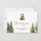 ウッドランド小さなクマの赤ちゃんシャワーサンキューカード カード (正面)