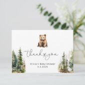 ウッドランド小さなクマの赤ちゃんシャワーサンキューカード カード (スタンド正面)
