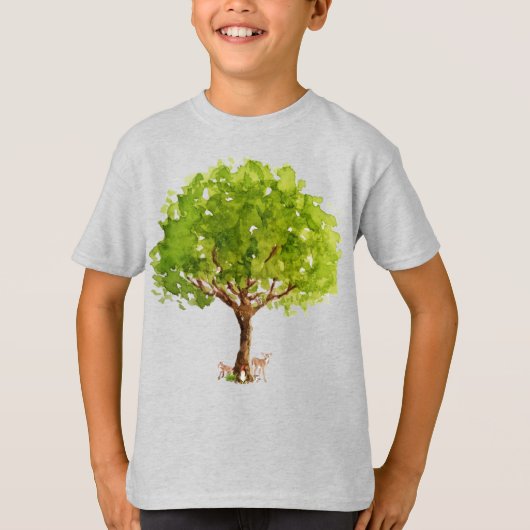ウッドランド小妖精や小人とフレンド Tシャツ (正面)