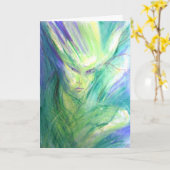 ウッドランド小妖精や小人カード カード (黄色い花)