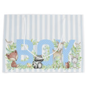 ウッドランド少年の赤ちゃんシャワー ラージペーパーバッグ (正面)