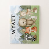 ウッドランド少年へのパーソナライズされた贈り物 ジグソーパズル (縦)