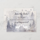 ウッドランド山林の鹿の日付を保存 セーブザデート (正面/裏面)