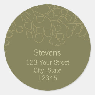 ウッドランド差出人住所封筒用シール ラウンドシール