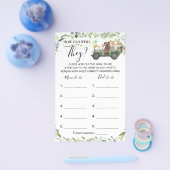 ウッドランド彼らは赤ちゃんシャワーのゲームカード チラシ (シングル)