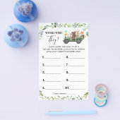 ウッドランド彼らは赤ちゃんシャワーゲームカードだった チラシ (シングル)