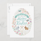 ウッドランド復活祭の卵はがき シーズンポストカード (正面/裏面)