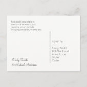 ウッドランド愛の鳥の結婚式RSVP返却予算 インビテーションポストカード (裏面)