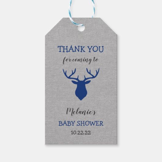 ウッドランド感謝してい鹿ユーメッセージカード ギフトタグ (正面)