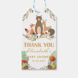 ウッドランド感謝の赤ちゃんシャワー ギフトタグ