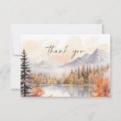 ウッドランド感謝カード フォレスト リアルな秋の落ち着いた雰囲気 サンキューカード (正面)
