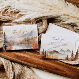 ウッドランド感謝カード フォレスト リアルな秋の落ち着いた雰囲気 サンキューカード