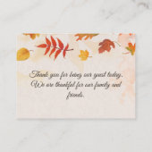 ウッドランド感謝祭パーティーの友人と家族 プレイスカード (裏面)