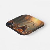 ウッドランド感謝祭パーティーの友人と家族 ペーパープレート (傾斜あり)