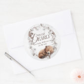 ウッドランド我々は冬の赤ちゃんシャワーを待つことができる ラウンドシール (封筒)