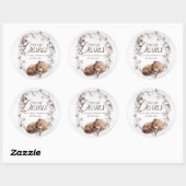 ウッドランド我々は冬の赤ちゃんシャワーを待つことができる ラウンドシール (シート)