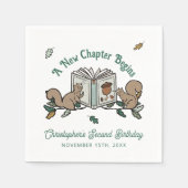 ウッドランド新チャプター開始ブックテーマ誕生日 スタンダードカクテルナプキン (正面)
