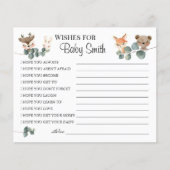 ウッドランド新生児の赤ちゃんシャワーカードの願い チラシ (正面)
