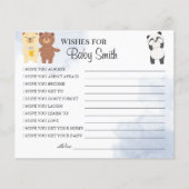 ウッドランド新生児の赤ちゃんシャワーカードの願い チラシ (正面)