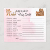 ウッドランド新生児の赤ちゃんシャワーカードの願い チラシ (正面)