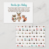 ウッドランド族の赤ちゃんシャワー書依頼カード エンクロージャーカード (正面/裏面)
