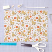 ウッドランド春バニーラビットフローラ 薄葉紙 (クラフト)