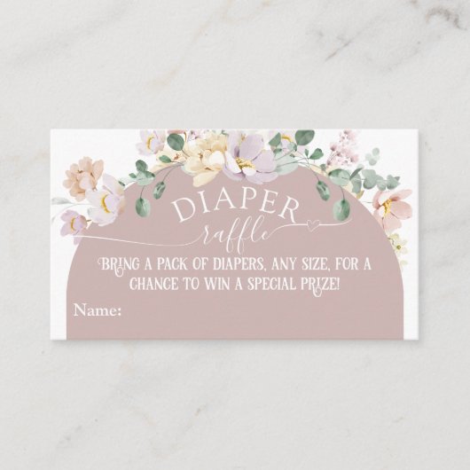 ウッドランド春フローラガールベビーシャワーオムツ エンクロージャーカード (正面)