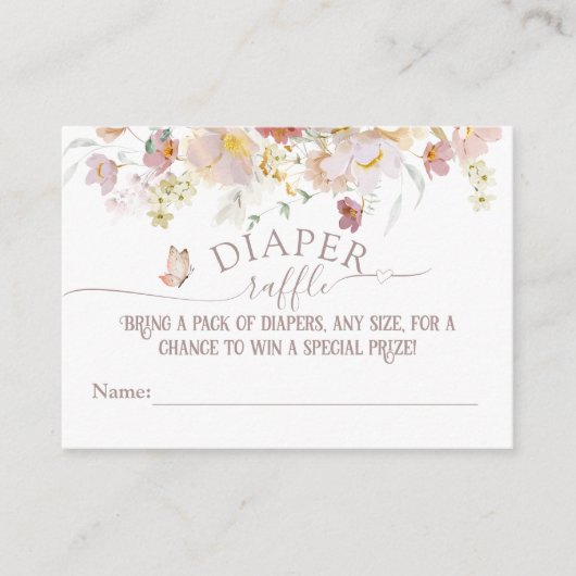 ウッドランド春フローラガールベビーシャワーオムツ エンクロージャーカード (正面)