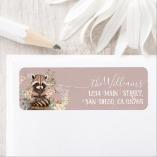 ウッドランド春フローラガールベビーシャワー ラベル