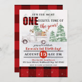 ウッドランド最もダーフルな時間の第1誕生日だ 招待状 (正面/裏面)