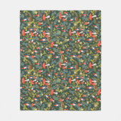 ウッドランド格言&マッシュルーム フリースブランケット (正面)