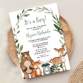 ウッドランド森の友だちベビーシャワー 招待状
