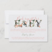 ウッドランド森林のベビー・ディスプレイシャワー用の本 招待状 (正面)